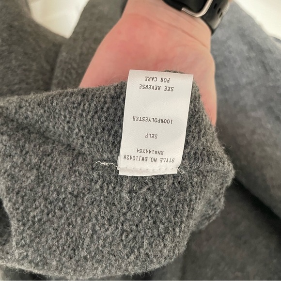 Davi & Dani Hooded Gray Cardigan Sweater Women's Size Medium Oversized - Picture 6 of 8